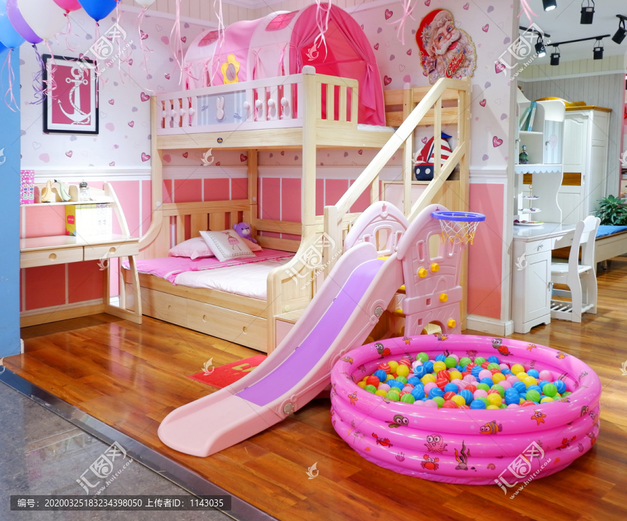 儿童卧室家具五彩儿童床设计