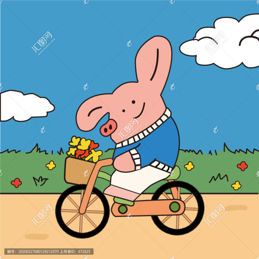 小豬夏日騎車