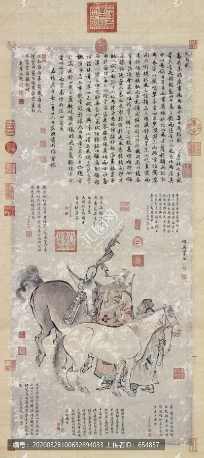 仇英雙駿圖