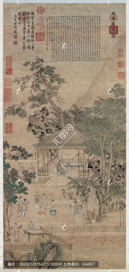丁觀鵬摹仇英西園雅集圖