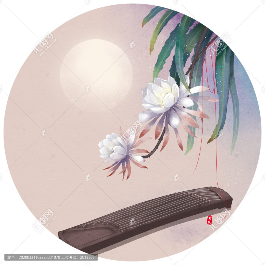 手繪曇花