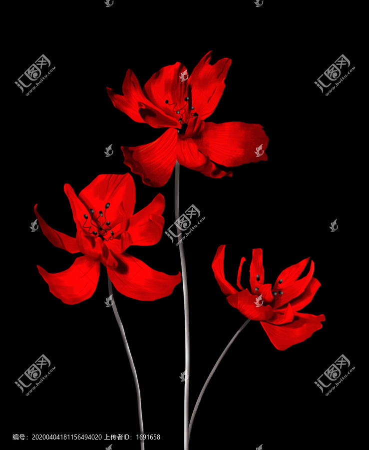 高清婚禮效果圖紅色紙花