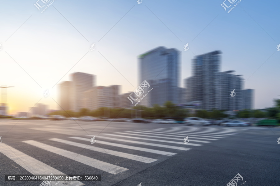 道路地面和建筑景观