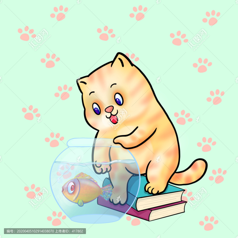 小貓抓魚