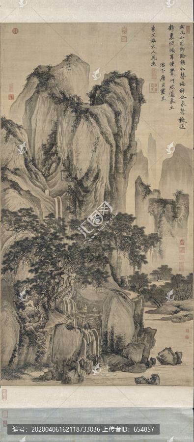 唐寅山路松聲圖