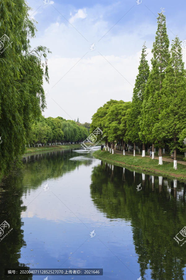 昆明城市风光采莲河自然景观