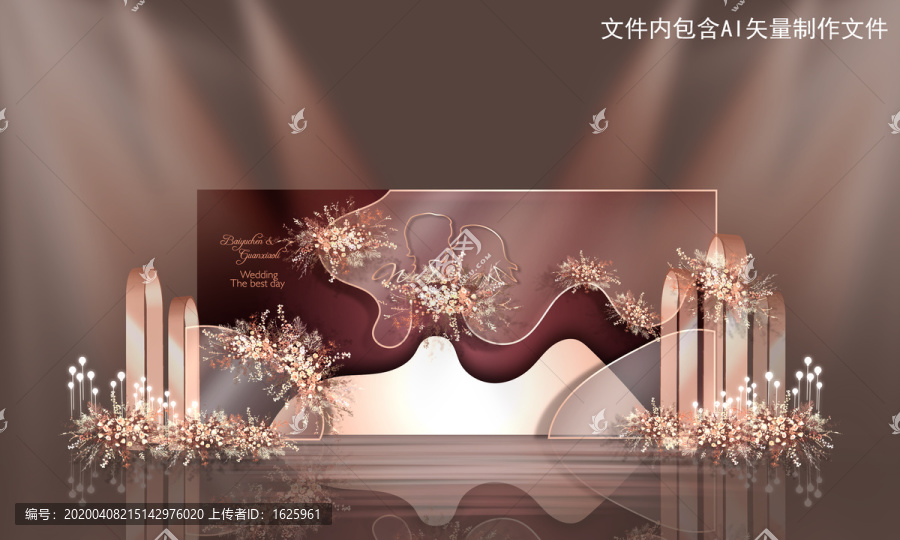 香檳酒紅色系婚禮