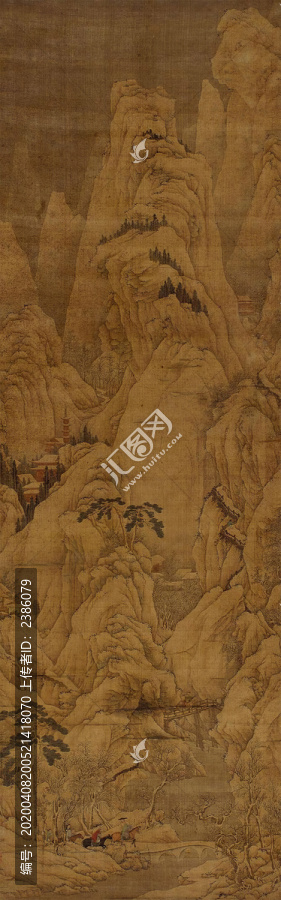 仇英寒山行旅圖