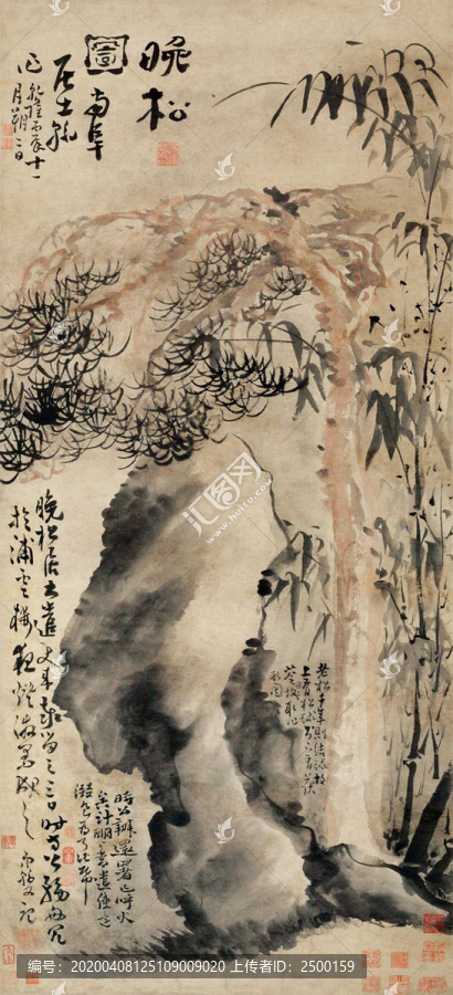 高鳳翰晚松圖