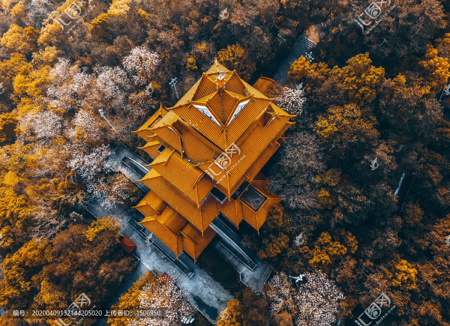 武汉东湖磨山景区楚天台航拍