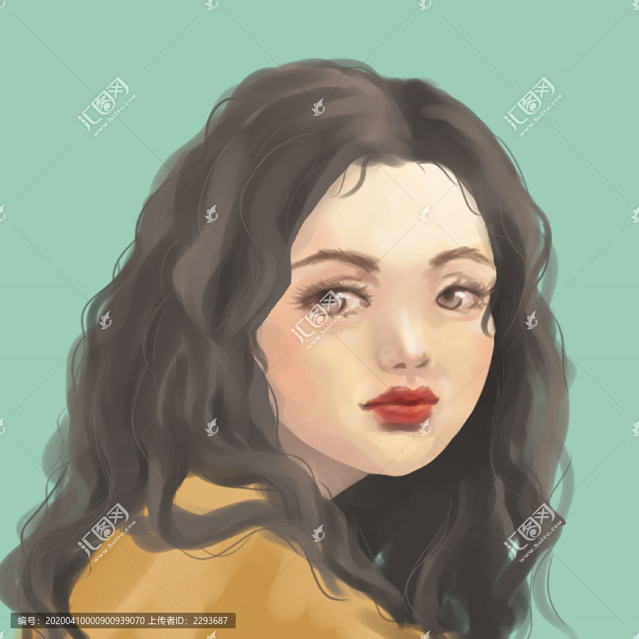 清新背景情侶頭像女