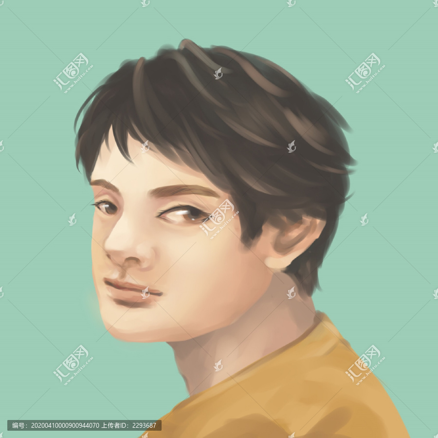 清新背景情侶頭像男