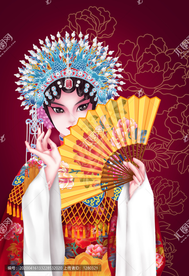京劇花旦楊貴妃插畫