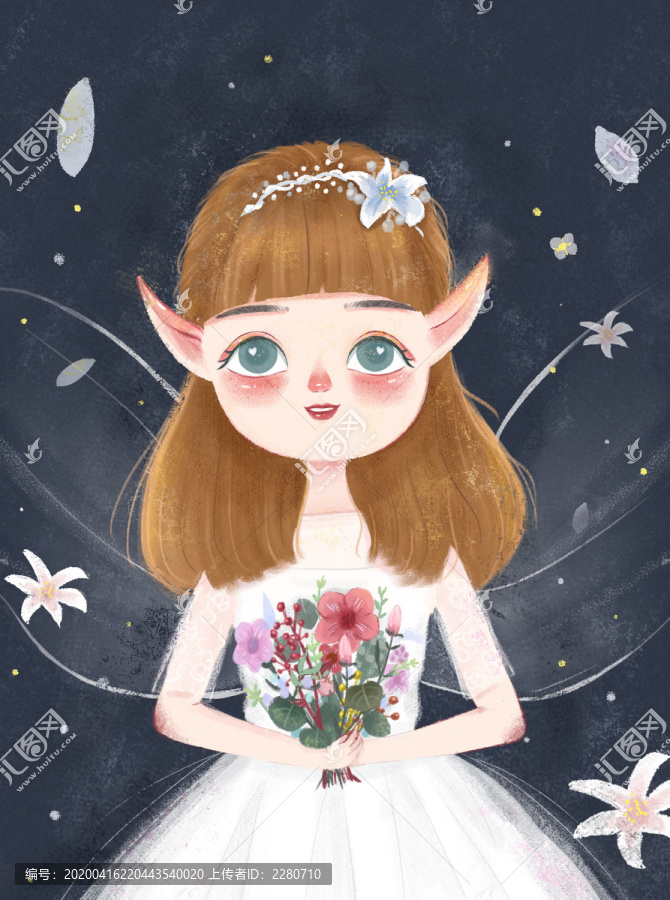 穿婚紗的金發(fā)小女孩