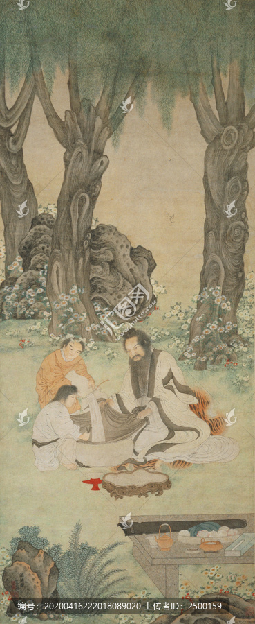 丁云鵬漉酒圖軸