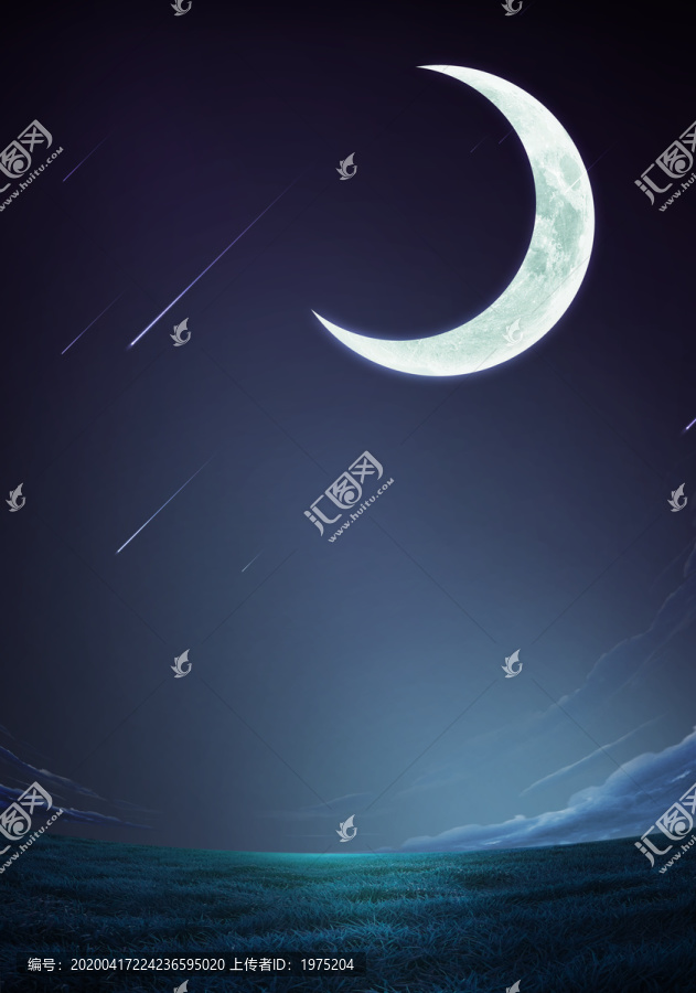 月亮星空背景元素