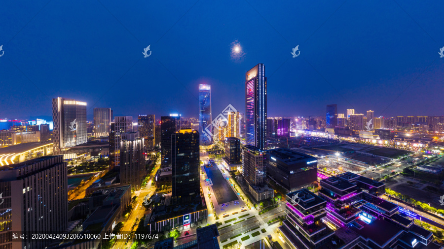 宁波东部新城夜景向东2019