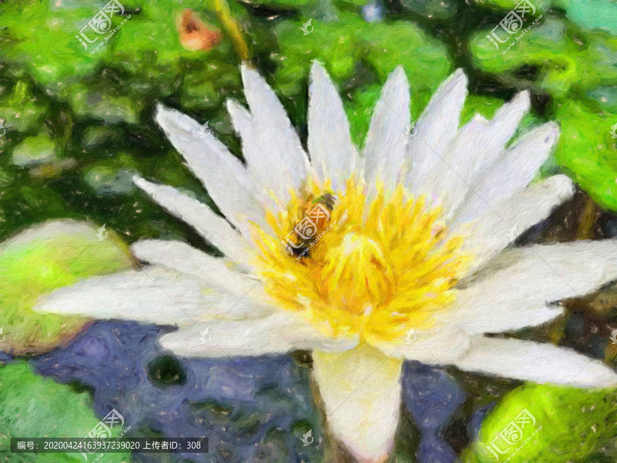 采蜜油畫