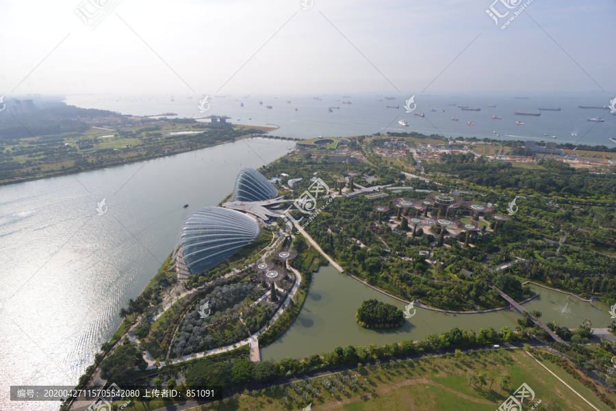 新加坡滨海湾高角度景观