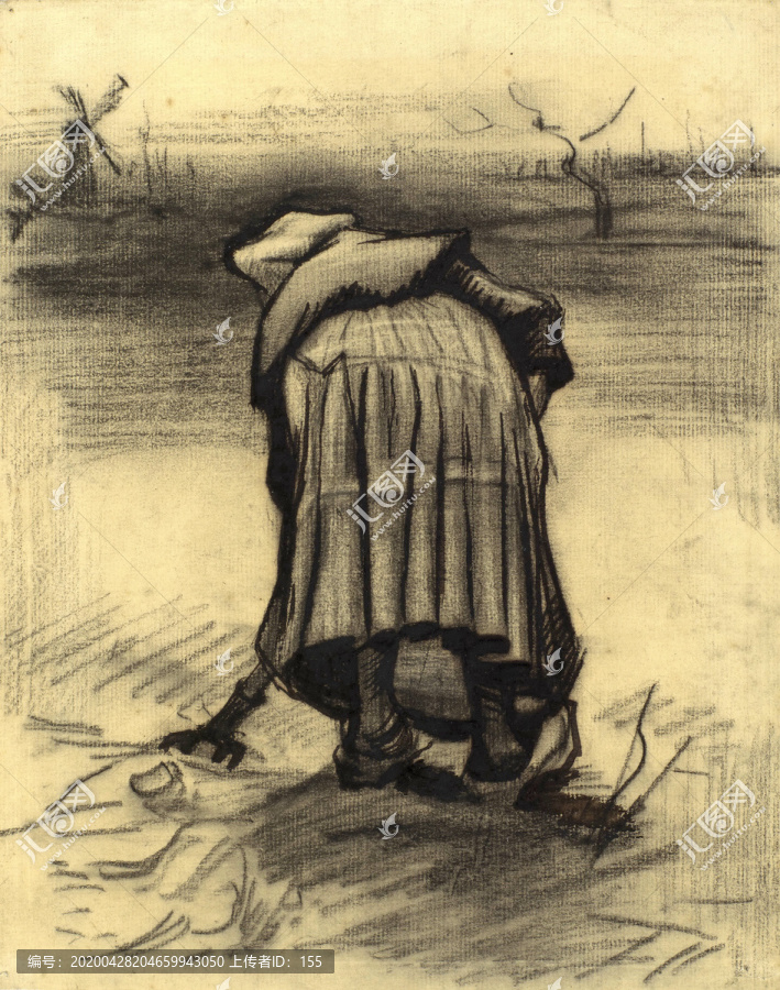梵高素描線稿習(xí)作