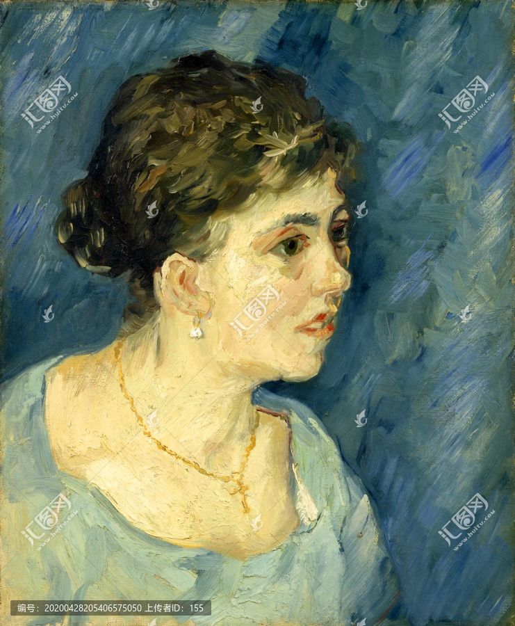 梵高藍(lán)色背景女人畫像