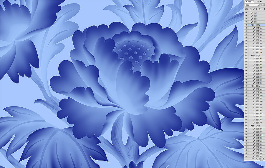 青花牡丹