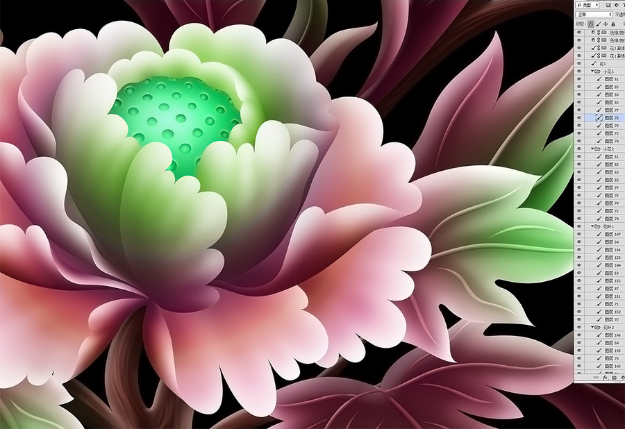 玉雕牡丹花
