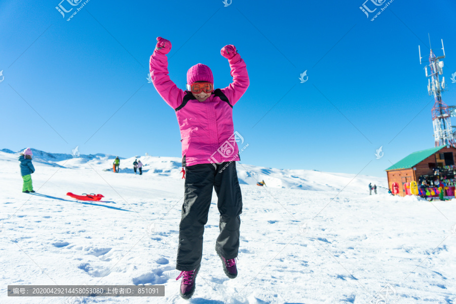 在内华达山脉滑雪场