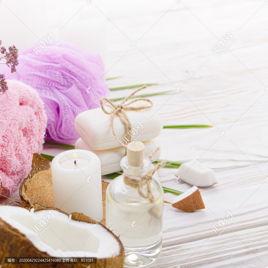 身体护理椰子油肥皂和蜡烛