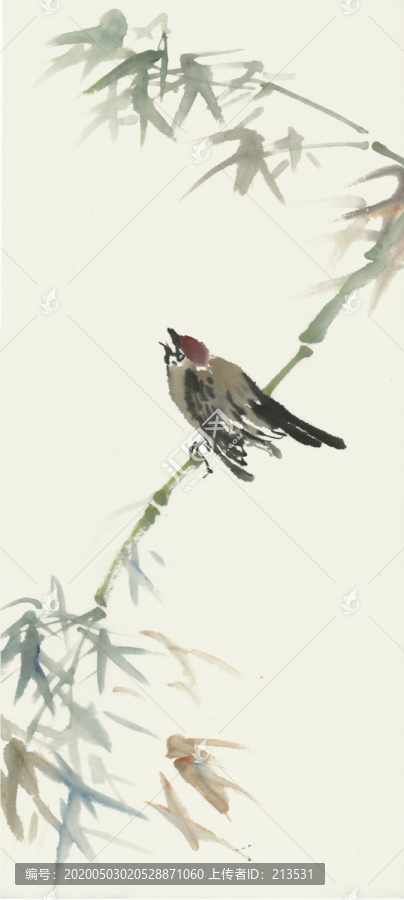 寫意竹鳥