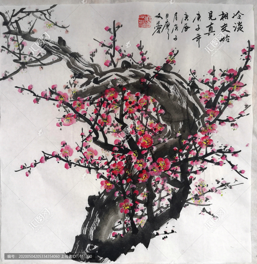國(guó)畫紅梅