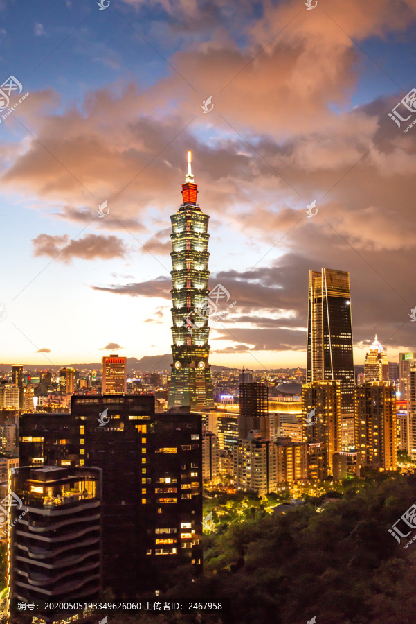 台湾台北101城市夜景