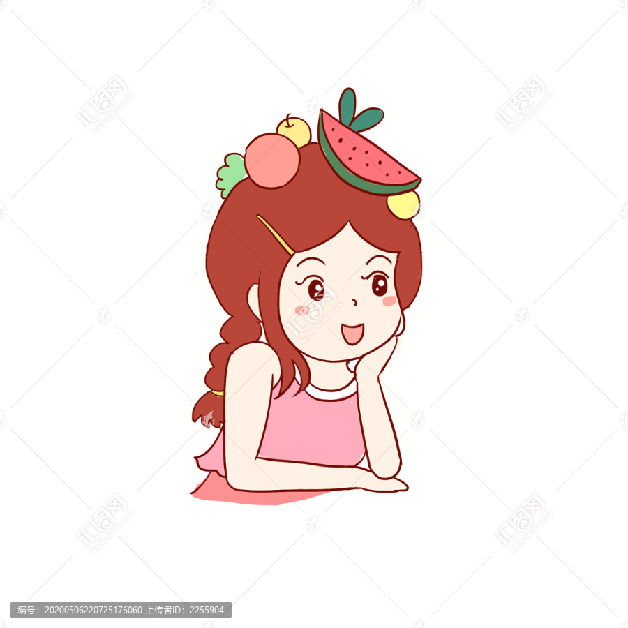 夏天夏至手繪卡通元素