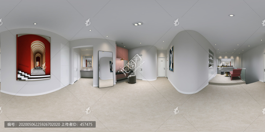 美容院裝修全景720效果圖