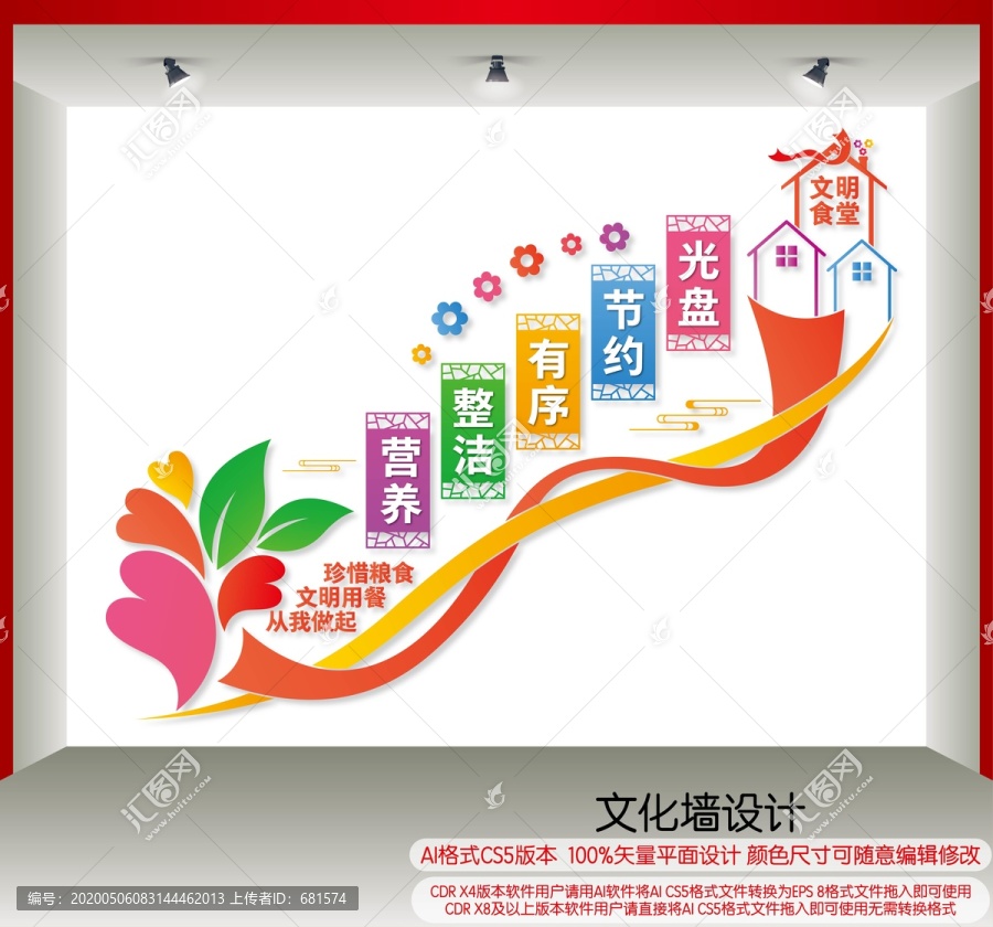 樓梯間食堂文化墻