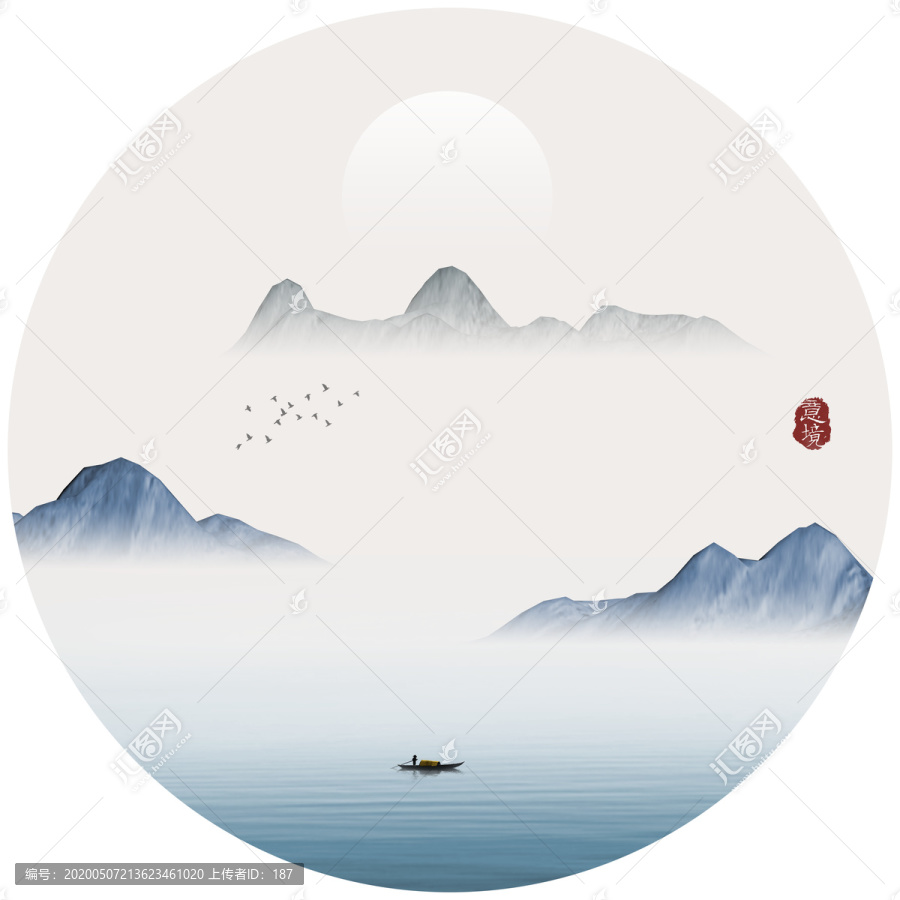 簡(jiǎn)約意境山水畫(huà)裝飾畫(huà)
