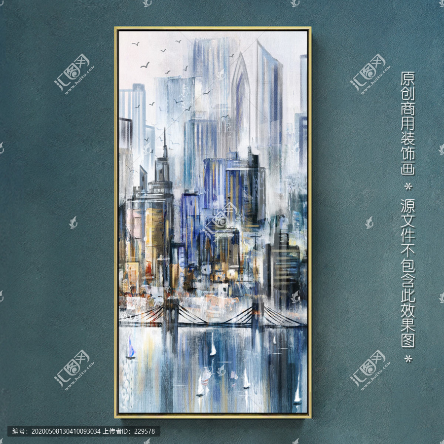 現(xiàn)代抽象城市油畫