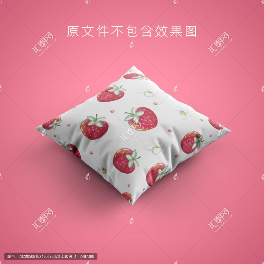 草莓水果矢量印花