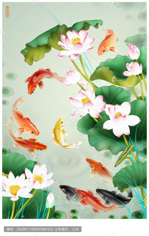 鯉魚荷花年年有余