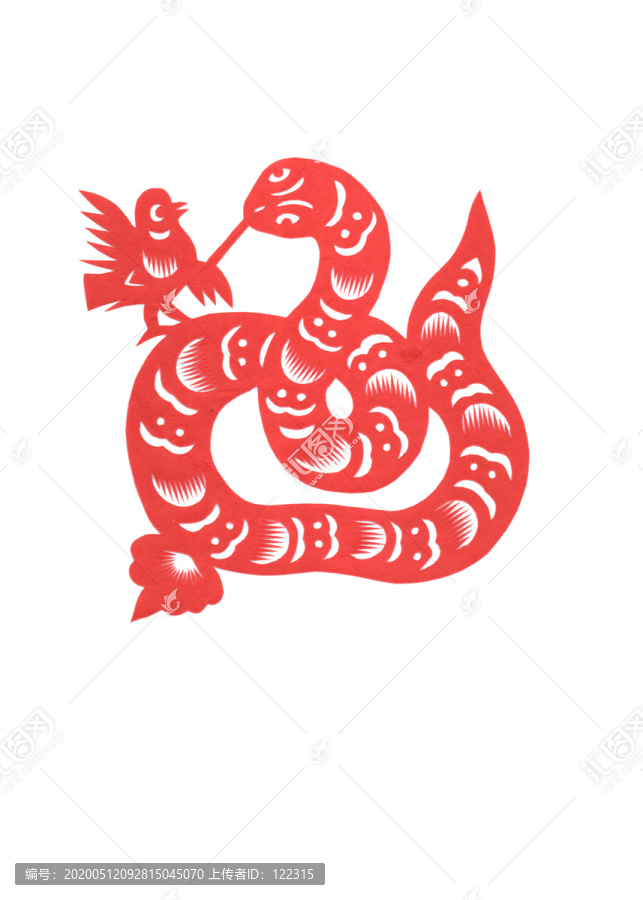 十二生肖剪紙蛇