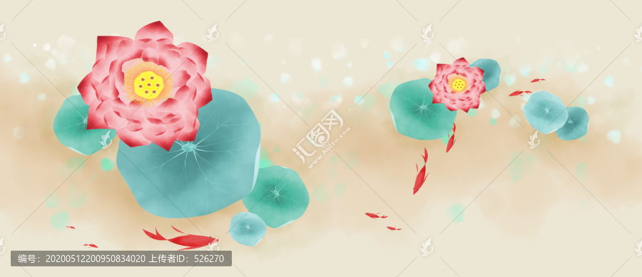 荷花裝飾畫