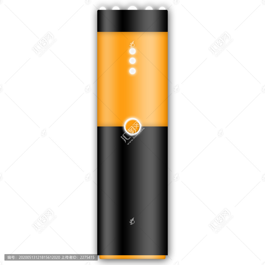 橙黑色塑料橡胶手电筒