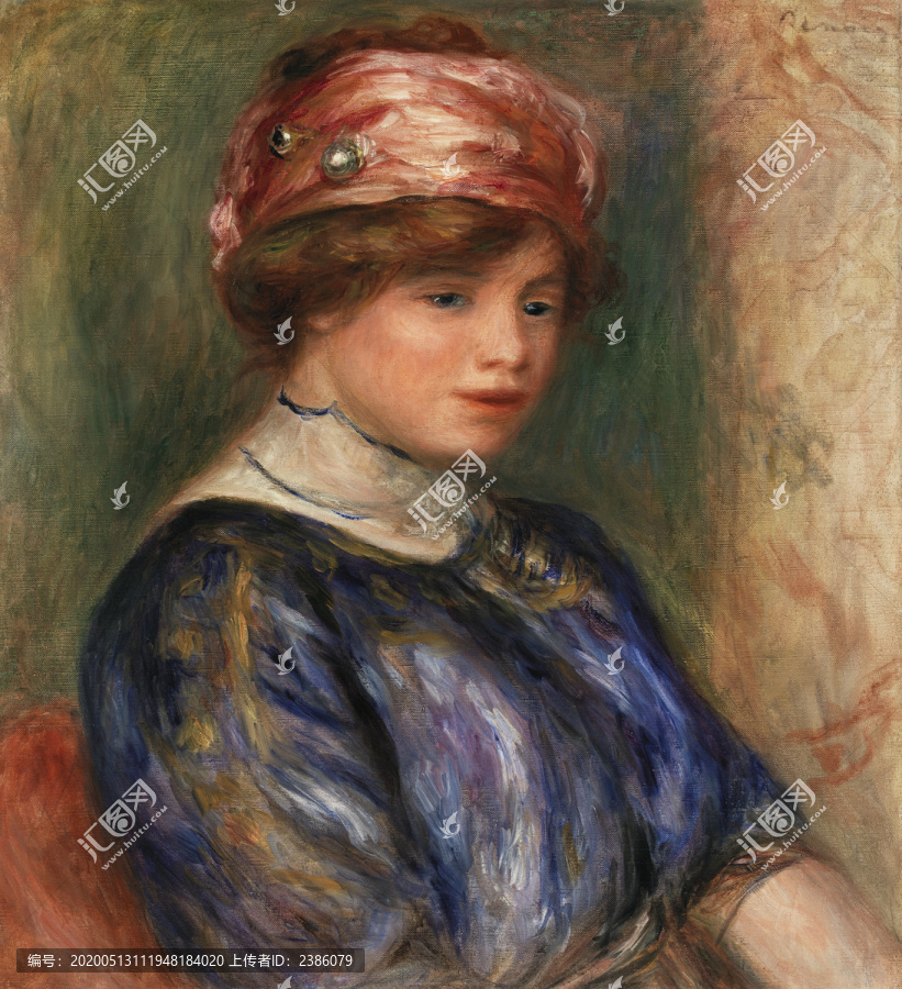 Renoir蓝色的年轻女人