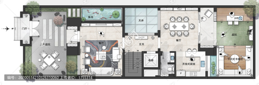 別墅室內(nèi)戶型彩平圖