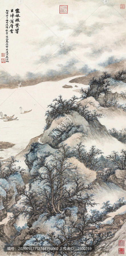 吳湖帆,密林巨嶂圖