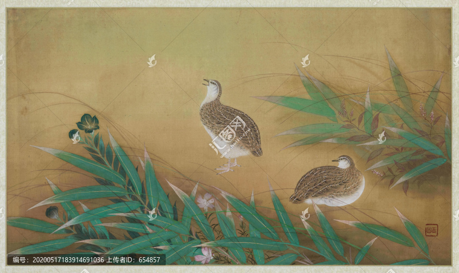 林玉山雙鶉圖