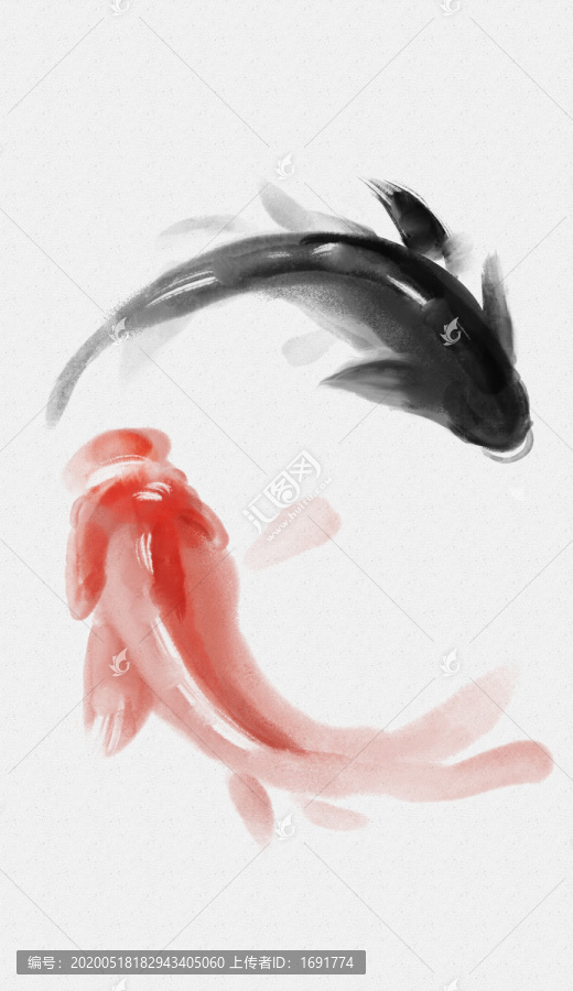 水墨鯉魚