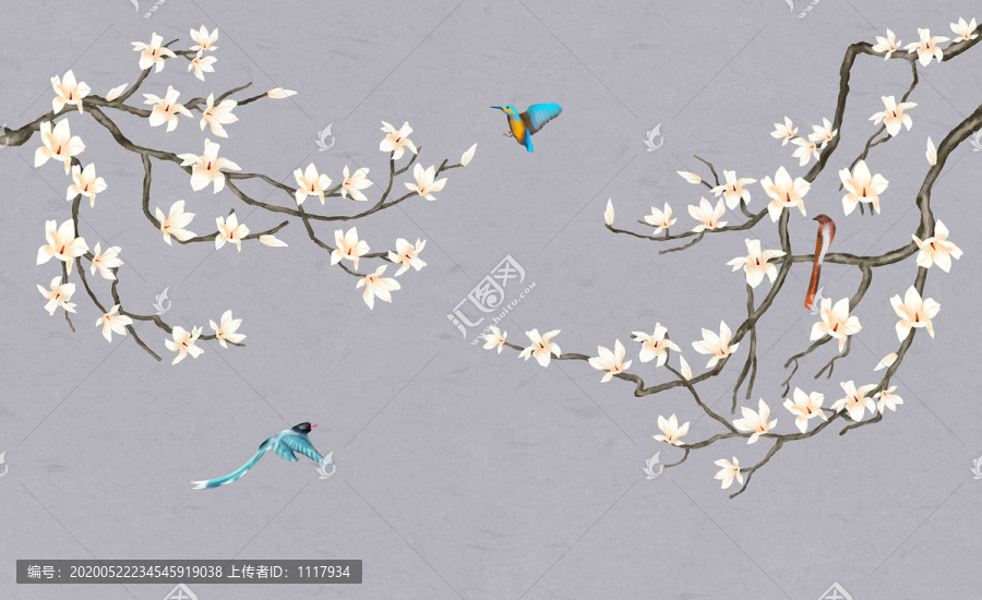 玉蘭花裝飾畫