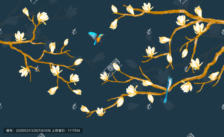 玉蘭花背景墻