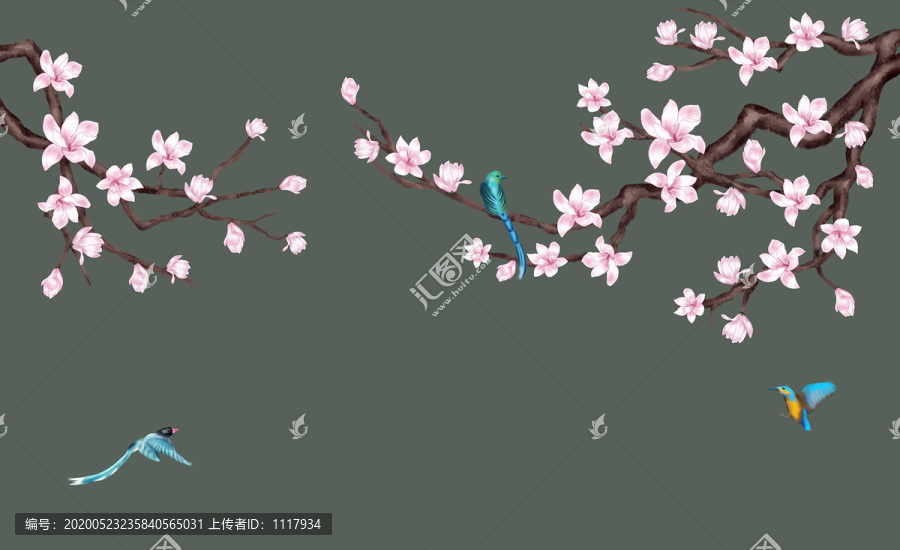 玉蘭花背景墻